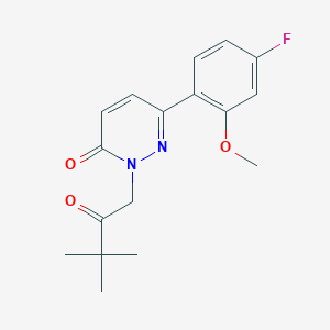 molecular formula C17H19FN2O3 B4504895 2-(3,3-二甲基-2-氧代丁基)-6-(4-氟-2-甲氧基苯基)-3(2H)-吡啶并嘧啶酮 