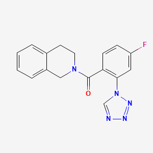 molecular formula C17H14FN5O B4504897 3,4-dihydroisoquinolin-2(1H)-yl[4-fluoro-2-(1H-tetrazol-1-yl)phenyl]methanone 