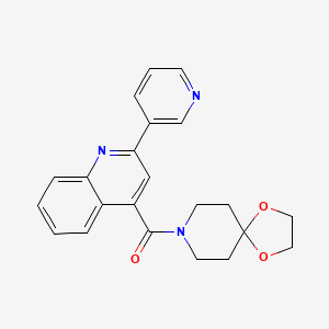 molecular formula C22H21N3O3 B4504916 4-(1,4-Dioxa-8-azaspiro[4.5]dec-8-ylcarbonyl)-2-pyridin-3-ylquinoline 