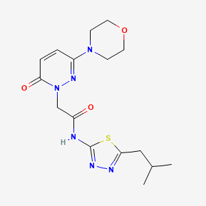 molecular formula C16H22N6O3S B4504922 N-[(2E)-5-(2-methylpropyl)-1,3,4-thiadiazol-2(3H)-ylidene]-2-[3-(morpholin-4-yl)-6-oxopyridazin-1(6H)-yl]acetamide 