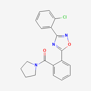 molecular formula C19H16ClN3O2 B4504923 3-(2-chlorophenyl)-5-[2-(1-pyrrolidinylcarbonyl)phenyl]-1,2,4-oxadiazole 