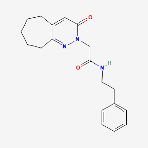 molecular formula C19H23N3O2 B4504942 2-(3-oxo-3,5,6,7,8,9-hexahydro-2H-cyclohepta[c]pyridazin-2-yl)-N~1~-phenethylacetamide 