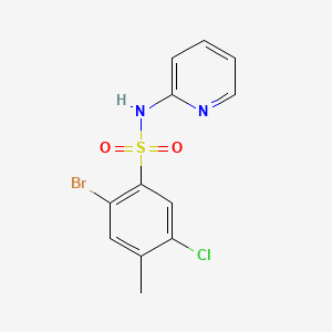 molecular formula C12H10BrClN2O2S B4504960 2-溴-5-氯-4-甲基-N-2-吡啶基苯磺酰胺 