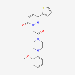 molecular formula C21H22N4O3S B4504975 2-{2-[4-(2-methoxyphenyl)piperazino]-2-oxoethyl}-6-(2-thienyl)-3(2H)-pyridazinone 