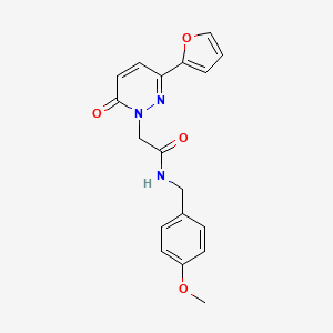 molecular formula C18H17N3O4 B4504976 2-(3-(furan-2-yl)-6-oxopyridazin-1(6H)-yl)-N-(4-methoxybenzyl)acetamide 