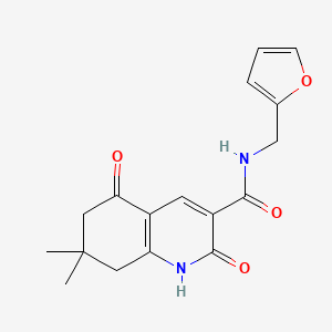 molecular formula C17H18N2O4 B4504982 N-(furan-2-ylmethyl)-2-hydroxy-7,7-dimethyl-5-oxo-5,6,7,8-tetrahydroquinoline-3-carboxamide 