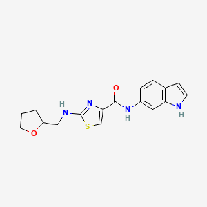 molecular formula C17H18N4O2S B4504993 N-1H-吲哚-6-基-2-[(四氢-2-呋喃基甲基)氨基]-1,3-噻唑-4-甲酰胺 