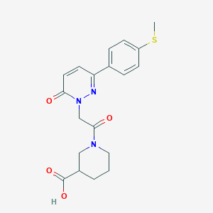 molecular formula C19H21N3O4S B4504995 1-({3-[4-(methylsulfanyl)phenyl]-6-oxopyridazin-1(6H)-yl}acetyl)piperidine-3-carboxylic acid 