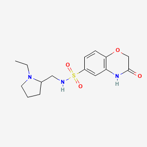 N-[(1-ethyl-2-pyrrolidinyl)methyl]-3-oxo-3,4-dihydro-2H-1,4-benzoxazine-6-sulfonamide