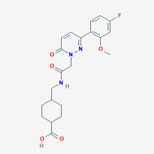 molecular formula C21H24FN3O5 B4505021 4-[({[3-(4-氟-2-甲氧基苯基)-6-氧代-1(6H)-吡哒嗪基]乙酰}氨基)甲基]环己烷羧酸 