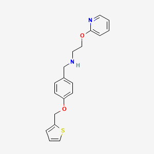 molecular formula C19H20N2O2S B4505035 [2-(pyridin-2-yloxy)ethyl]({[4-(thiophen-2-ylmethoxy)phenyl]methyl})amine 