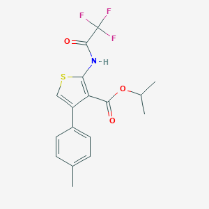 molecular formula C17H16F3NO3S B450504 Isopropyl 4-(4-methylphenyl)-2-[(trifluoroacetyl)amino]thiophene-3-carboxylate 