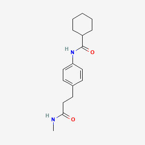 molecular formula C17H24N2O2 B4505047 N-{4-[3-(methylamino)-3-oxopropyl]phenyl}cyclohexanecarboxamide 