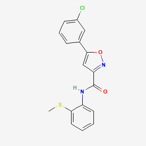 molecular formula C17H13ClN2O2S B4505063 5-(3-chlorophenyl)-N-[2-(methylthio)phenyl]-3-isoxazolecarboxamide 