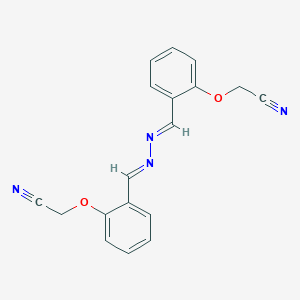 molecular formula C18H14N4O2 B450507 (2-{2-[2-(Cyanomethoxy)benzylidene]carbohydrazonoyl}phenoxy)acetonitrile 