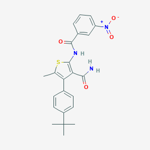 molecular formula C23H23N3O4S B450513 4-(4-Tert-butylphenyl)-2-({3-nitrobenzoyl}amino)-5-methylthiophene-3-carboxamide 