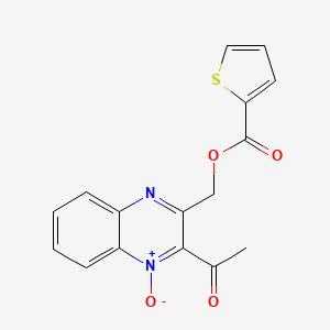 molecular formula C16H12N2O4S B4505152 (3-acetyl-4-oxido-2-quinoxalinyl)methyl 2-thiophenecarboxylate 