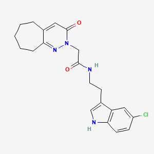 molecular formula C21H23ClN4O2 B4505169 N-[2-(5-chloro-1H-indol-3-yl)ethyl]-2-(3-oxo-3,5,6,7,8,9-hexahydro-2H-cyclohepta[c]pyridazin-2-yl)acetamide 