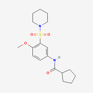 N-[4-methoxy-3-(1-piperidinylsulfonyl)phenyl]cyclopentanecarboxamide