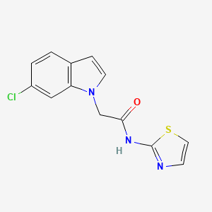 molecular formula C13H10ClN3OS B4505188 2-(6-氯-1H-吲哚-1-基)-N-1,3-噻唑-2-基乙酰胺 