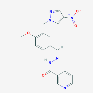 N'-[3-({4-nitro-1H-pyrazol-1-yl}methyl)-4-methoxybenzylidene]nicotinohydrazide