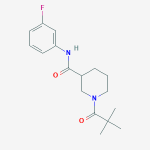 1-(2,2-dimethylpropanoyl)-N-(3-fluorophenyl)piperidine-3-carboxamide