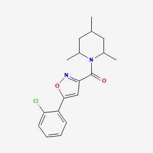 molecular formula C18H21ClN2O2 B4505216 1-{[5-(2-chlorophenyl)-3-isoxazolyl]carbonyl}-2,4,6-trimethylpiperidine 