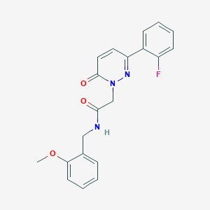 molecular formula C20H18FN3O3 B4505218 2-[3-(2-fluorophenyl)-6-oxo-1(6H)-pyridazinyl]-N-(2-methoxybenzyl)acetamide 