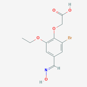 molecular formula C11H12BrNO5 B450527 {2-Bromo-6-ethoxy-4-[(hydroxyimino)methyl]phenoxy}acetic acid 
