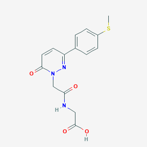 molecular formula C15H15N3O4S B4505291 N-{[3-[4-(甲硫基)苯基]-6-氧代-1(6H)-吡啶二嗪基]乙酰}甘氨酸 