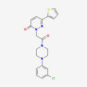 molecular formula C20H19ClN4O2S B4505309 2-{2-[4-(3-chlorophenyl)piperazino]-2-oxoethyl}-6-(2-thienyl)-3(2H)-pyridazinone 