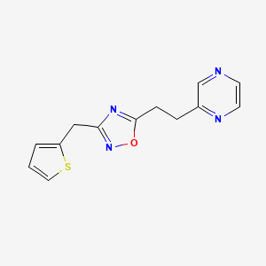 molecular formula C13H12N4OS B4505327 2-{2-[3-(2-thienylmethyl)-1,2,4-oxadiazol-5-yl]ethyl}pyrazine 