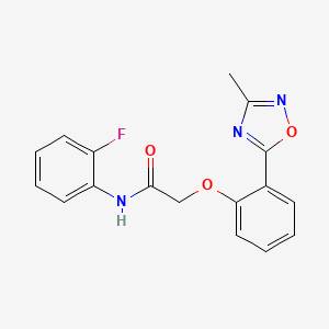 molecular formula C17H14FN3O3 B4505336 N-(2-fluorophenyl)-2-[2-(3-methyl-1,2,4-oxadiazol-5-yl)phenoxy]acetamide 