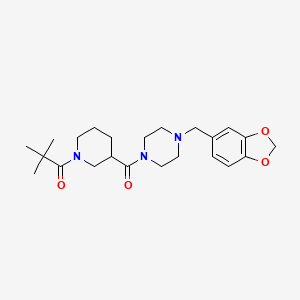 1-(1,3-benzodioxol-5-ylmethyl)-4-{[1-(2,2-dimethylpropanoyl)-3-piperidinyl]carbonyl}piperazine