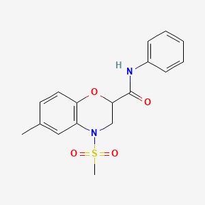 4-METHANESULFONYL-6-METHYL-N-PHENYL-3,4-DIHYDRO-2H-1,4-BENZOXAZINE-2-CARBOXAMIDE