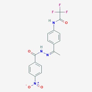 2,2,2-trifluoro-N-[4-(N-{4-nitrobenzoyl}ethanehydrazonoyl)phenyl]acetamide