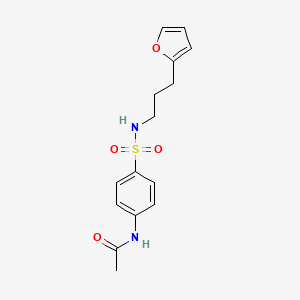 molecular formula C15H18N2O4S B4505380 N-[4-({[3-(2-furyl)propyl]amino}sulfonyl)phenyl]acetamide 