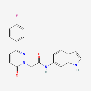 molecular formula C20H15FN4O2 B4505400 2-[3-(4-fluorophenyl)-6-oxopyridazin-1(6H)-yl]-N-(1H-indol-6-yl)acetamide 