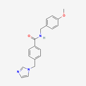 molecular formula C19H19N3O2 B4505429 4-(imidazol-1-ylmethyl)-N-[(4-methoxyphenyl)methyl]benzamide 