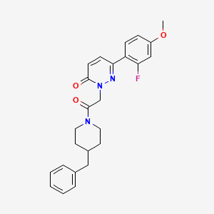 molecular formula C25H26FN3O3 B4505437 2-[2-(4-benzylpiperidin-1-yl)-2-oxoethyl]-6-(2-fluoro-4-methoxyphenyl)pyridazin-3(2H)-one 