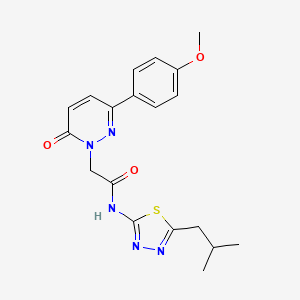 molecular formula C19H21N5O3S B4505439 N-(5-异丁基-1,3,4-噻二唑-2-基)-2-[3-(4-甲氧基苯基)-6-氧代-1(6H)-嘧啶并嗪基]乙酰胺 