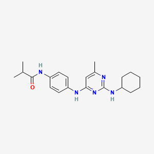 N-(4-{[2-(cyclohexylamino)-6-methylpyrimidin-4-yl]amino}phenyl)-2-methylpropanamide