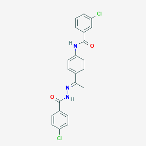 3-chloro-N-{4-[N-(4-chlorobenzoyl)ethanehydrazonoyl]phenyl}benzamide
