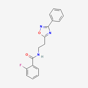 2-fluoro-N-[2-(3-phenyl-1,2,4-oxadiazol-5-yl)ethyl]benzamide