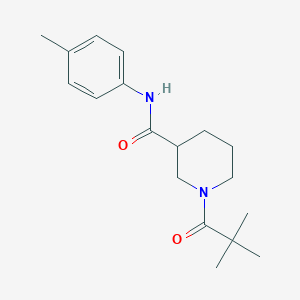 molecular formula C18H26N2O2 B4505532 1-(2,2-dimethylpropanoyl)-N-(4-methylphenyl)piperidine-3-carboxamide 