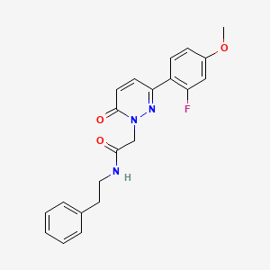 molecular formula C21H20FN3O3 B4505546 2-[3-(2-fluoro-4-methoxyphenyl)-6-oxo-1(6H)-pyridazinyl]-N~1~-phenethylacetamide 