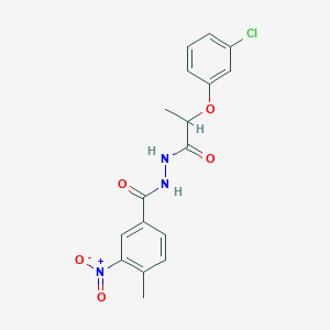 molecular formula C17H16ClN3O5 B450558 N'-[2-(3-chlorophenoxy)propanoyl]-4-methyl-3-nitrobenzohydrazide 