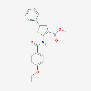 molecular formula C21H19NO4S B450559 Methyl 2-[(4-ethoxybenzoyl)amino]-5-phenyl-3-thiophenecarboxylate 