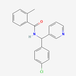 molecular formula C20H17ClN2O B4505617 N-[(4-chlorophenyl)(pyridin-3-yl)methyl]-2-methylbenzamide 