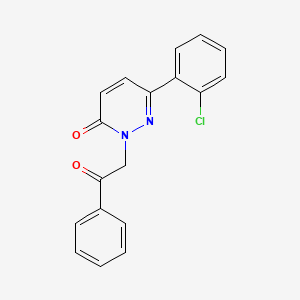 molecular formula C18H13ClN2O2 B4505621 6-(2-氯苯基)-2-(2-氧代-2-苯乙基)-3(2H)-吡哒嗪酮 